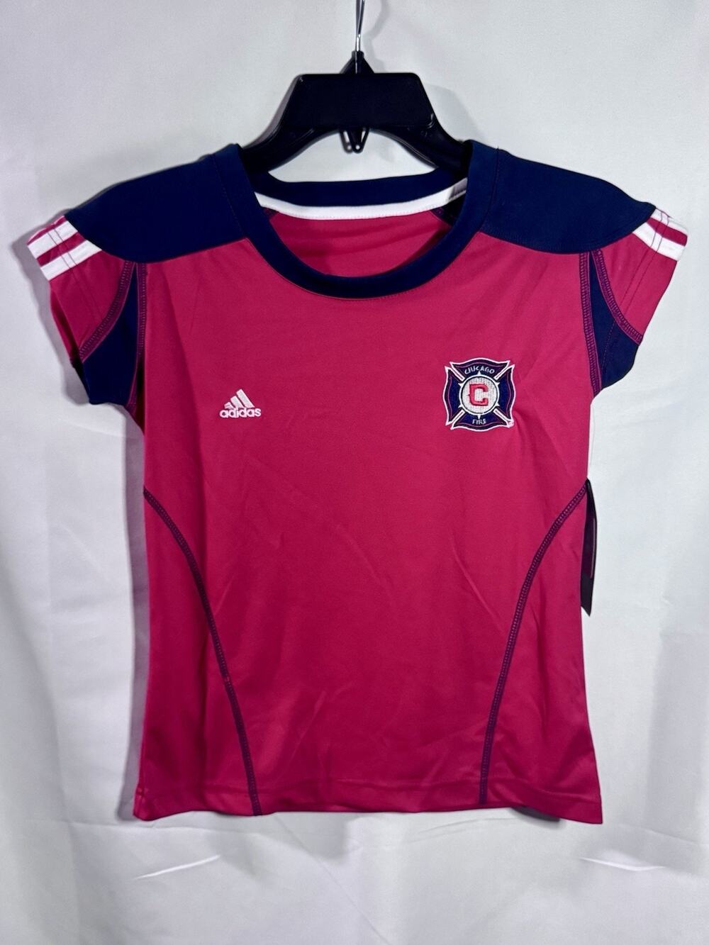NEW-MENDED Chicago Fire Adidas Red Compression Shirt YOUTH GIRLS M MEDIUM